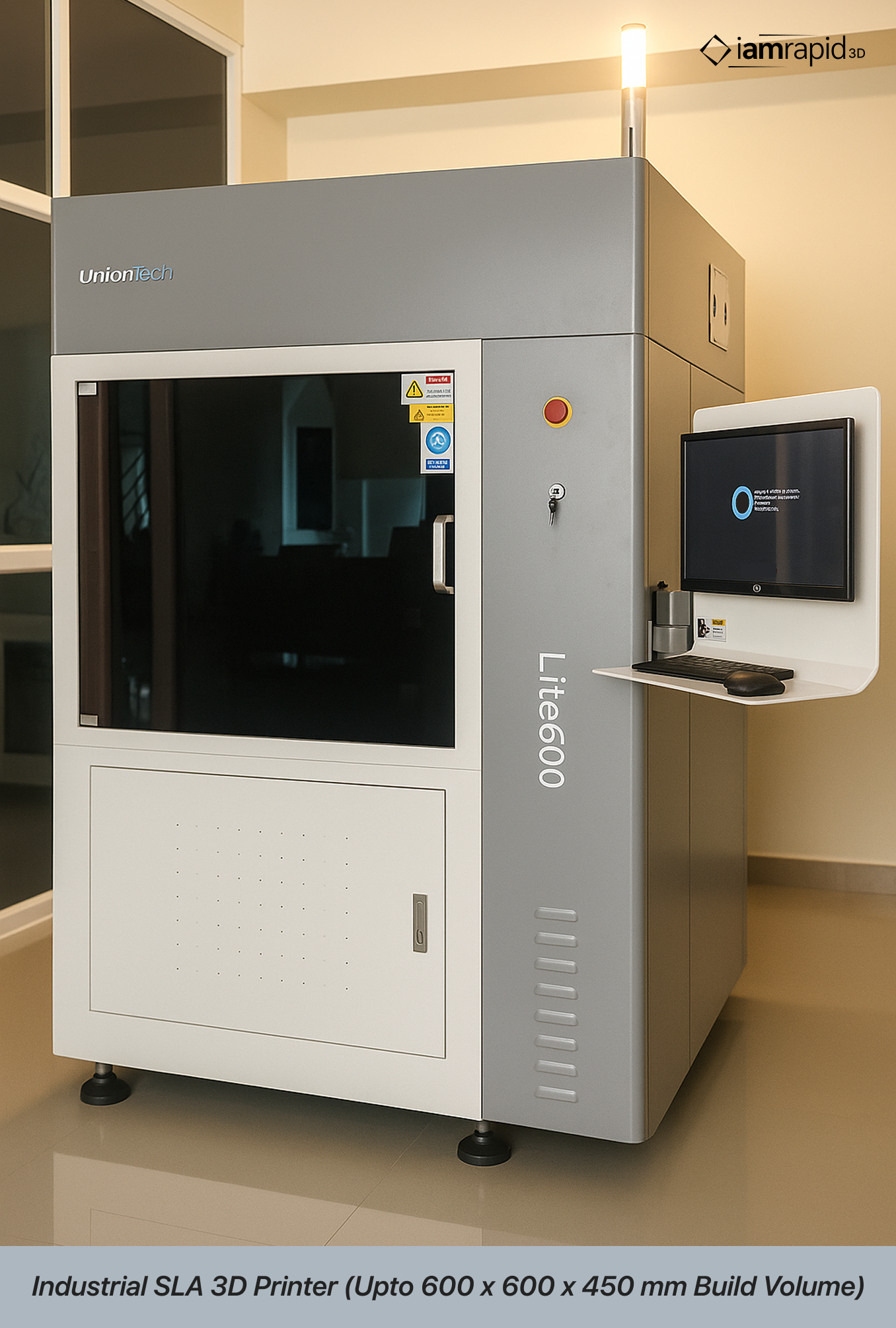 Industrial SLA 3D printer with build volume up to 600 x 600 x 450 mm